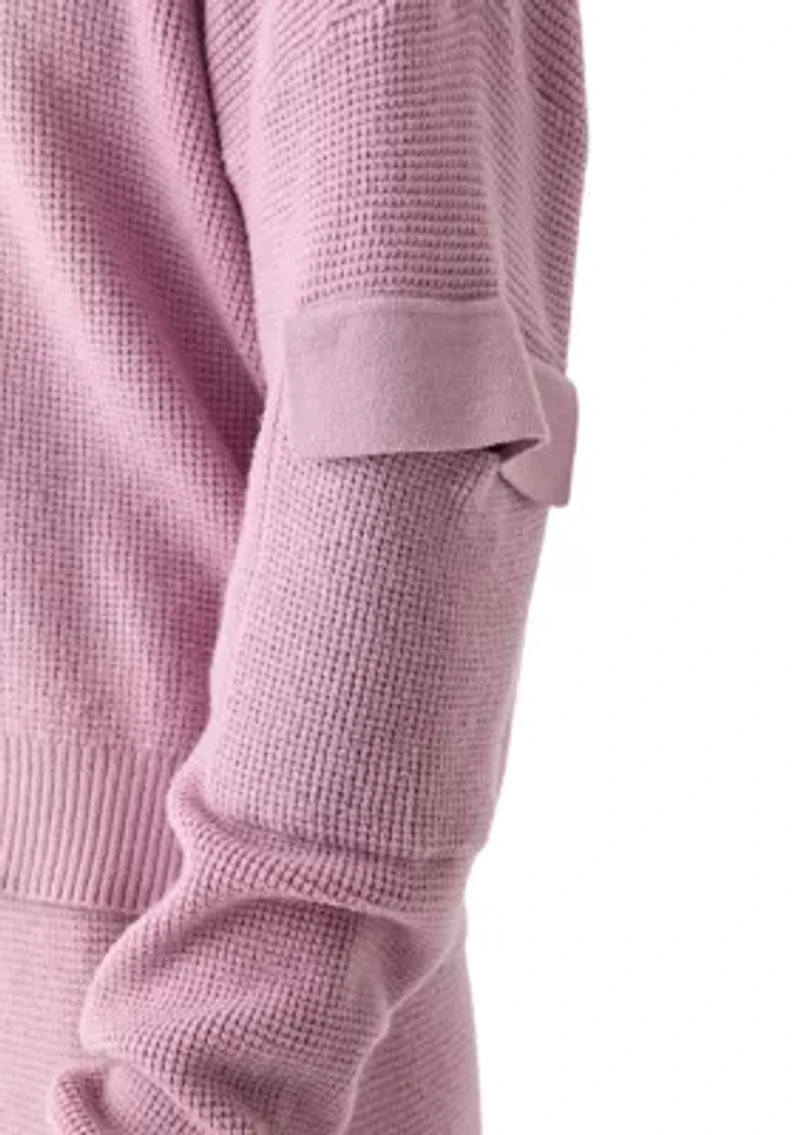 Girls 7-16 Crew Neck Solid Sweater