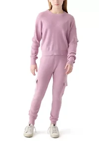 Girls 7-16 Sweater Jogger Pants
