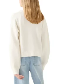 Girls 7-16 Long Sleeve Lightning Bolt Sweater