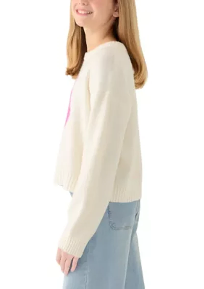 Girls 7-16 Long Sleeve Lightning Bolt Sweater