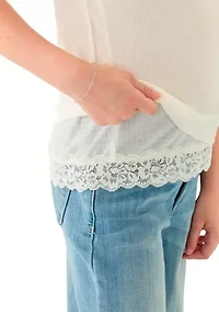 Girls 7-16 Short Cap Sleeve Knit Top