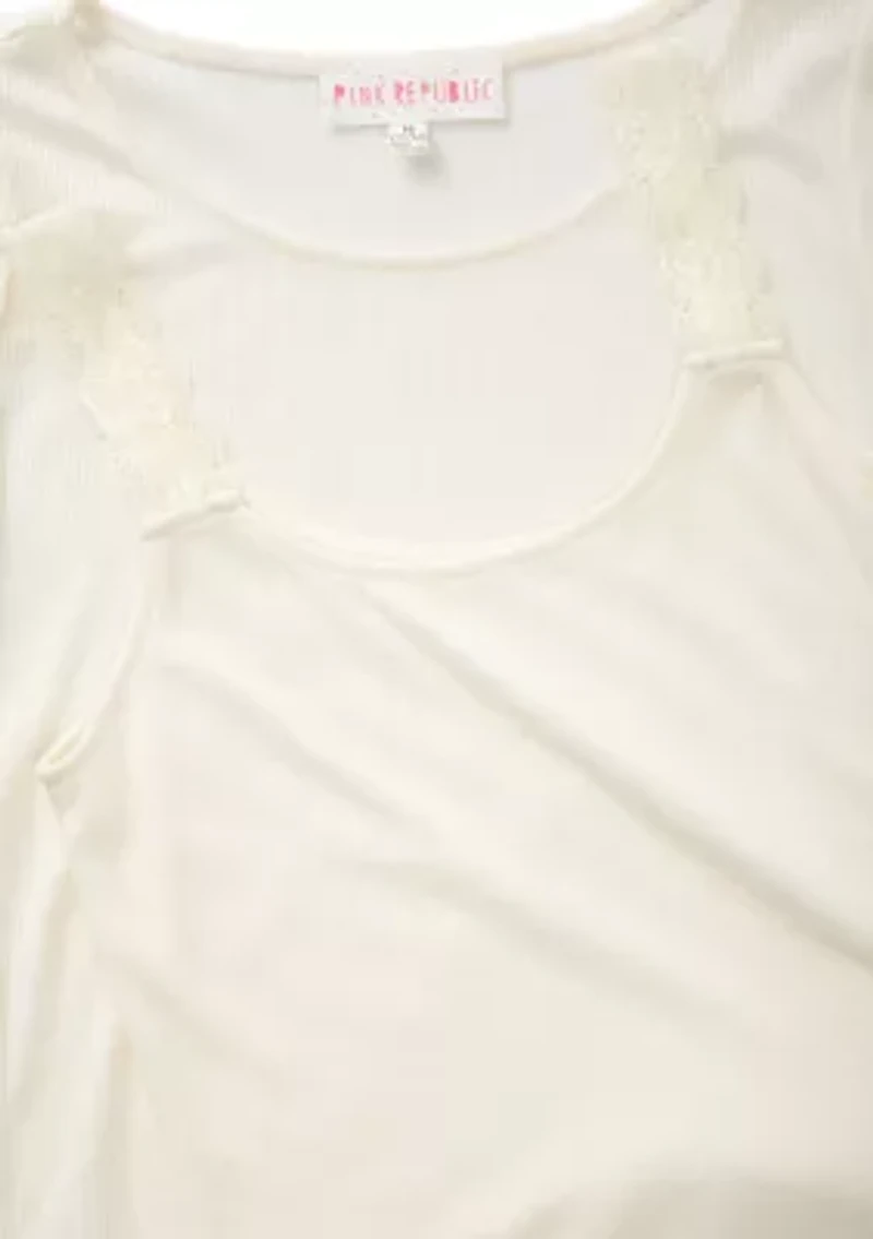 Girls 7-16 Short Cap Sleeve Knit Top