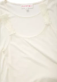 Girls 7-16 Short Cap Sleeve Knit Top