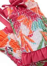 Girls 4-6x Floral Printed 2 Piece Swimsuit