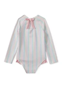 Girls 4-6x Seersucker Rash Guard One Piece Swimsuit