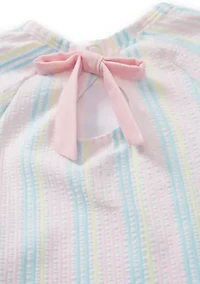 Girls 4-6x Seersucker Rash Guard One Piece Swimsuit