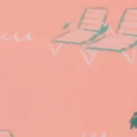 Girls 4-6x 2 Piece Beach Scene Rash Guard Swimsuit