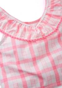 Girls 7-16 2-Piece Ruffle V-Neck Swimsuit