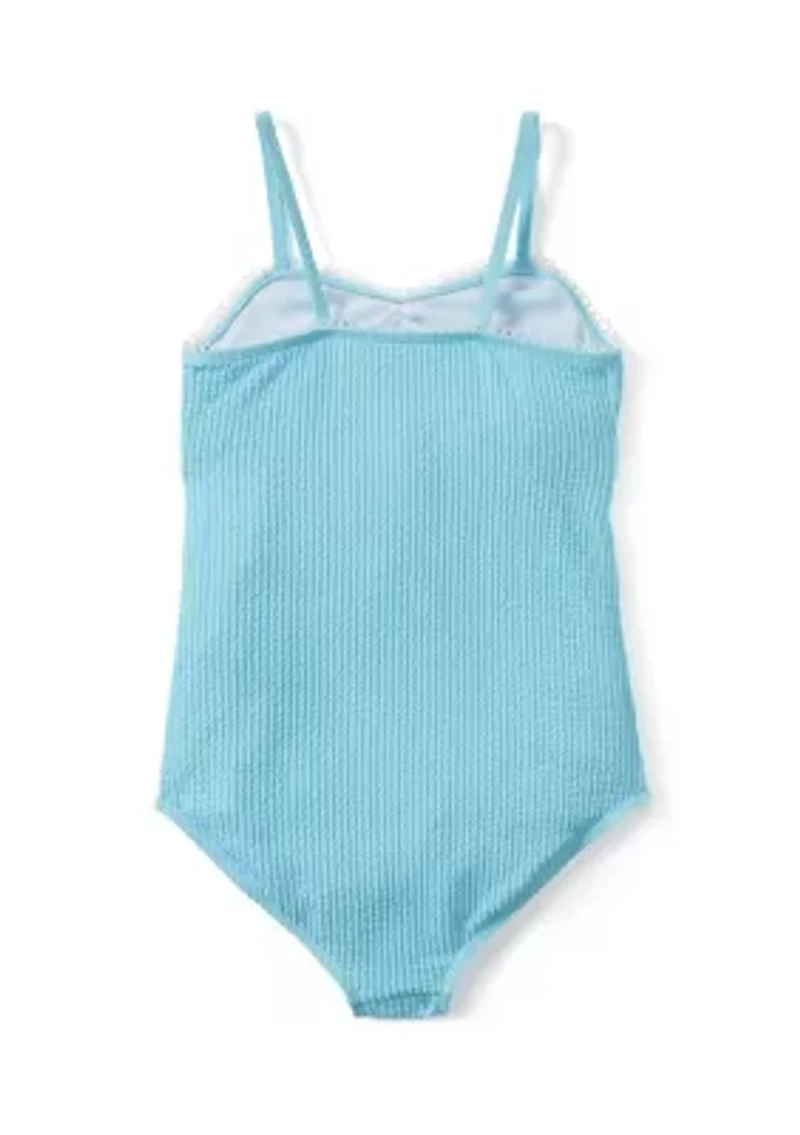 Girls 7-16 Textured Cut Out Bathing Suit