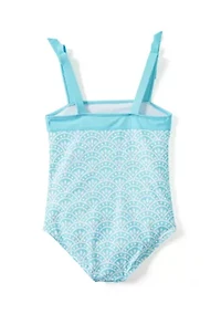 Girls 7-16 Shell Bow Shoulder One Piece Bathing Suit