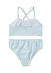 Girls 7-16 2 Piece Seersucker Swimsuit