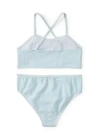 Girls 7-16 2 Piece Seersucker Swimsuit