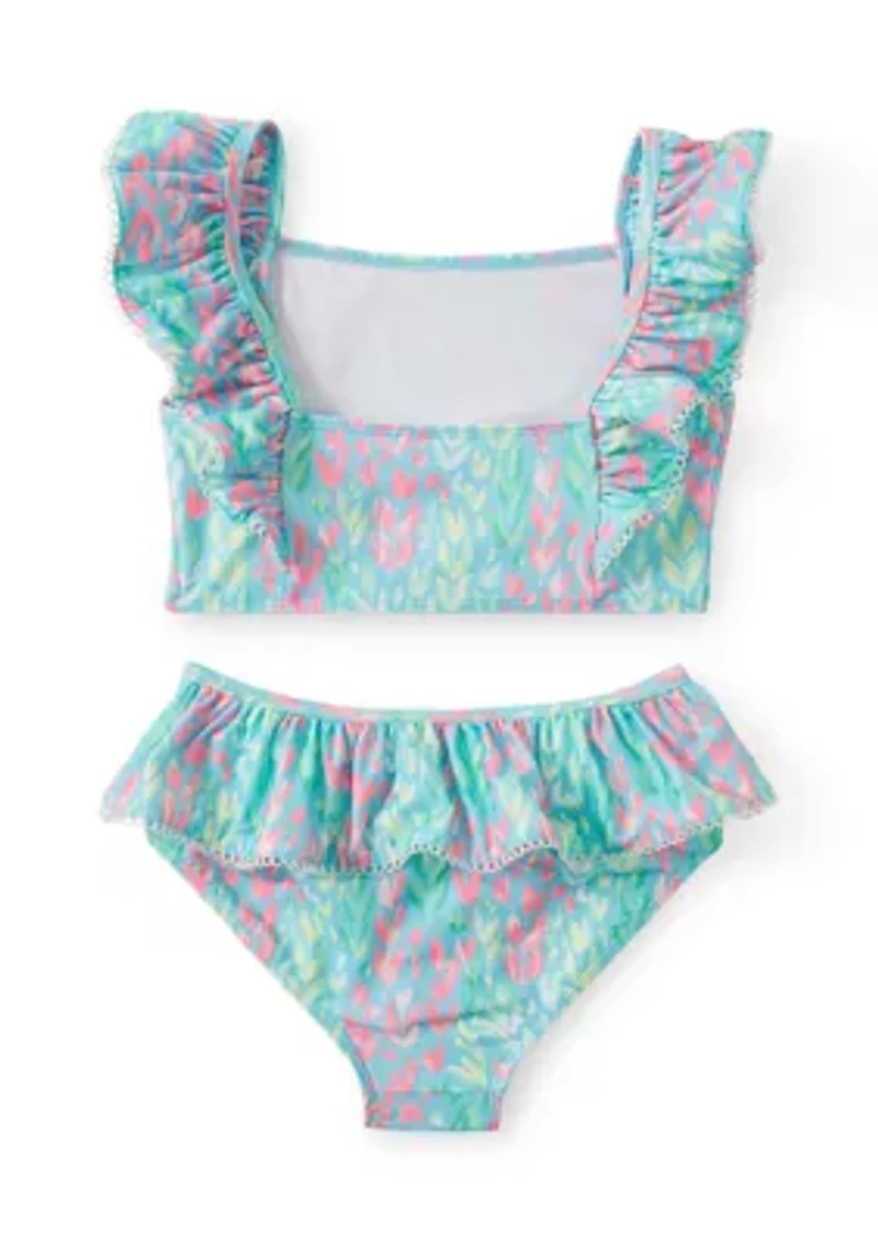 Girls 7-16 Two Piece Ruffle Swim Set