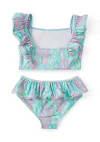 Girls 7-16 Two Piece Ruffle Swim Set