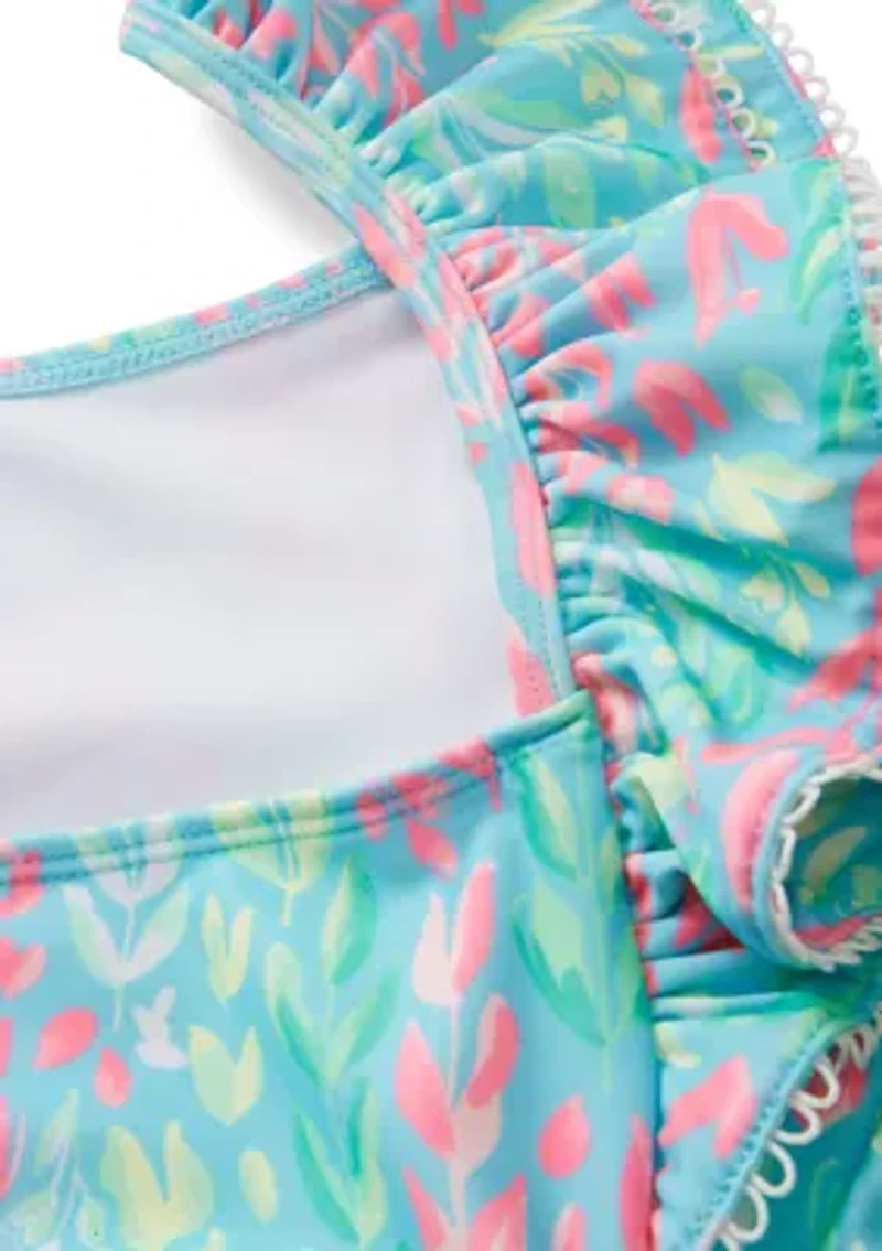 Girls 7-16 Two Piece Ruffle Swim Set