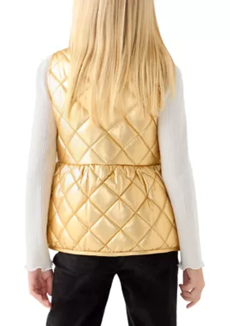 Girls 7-16 Metallic Puffer Vest