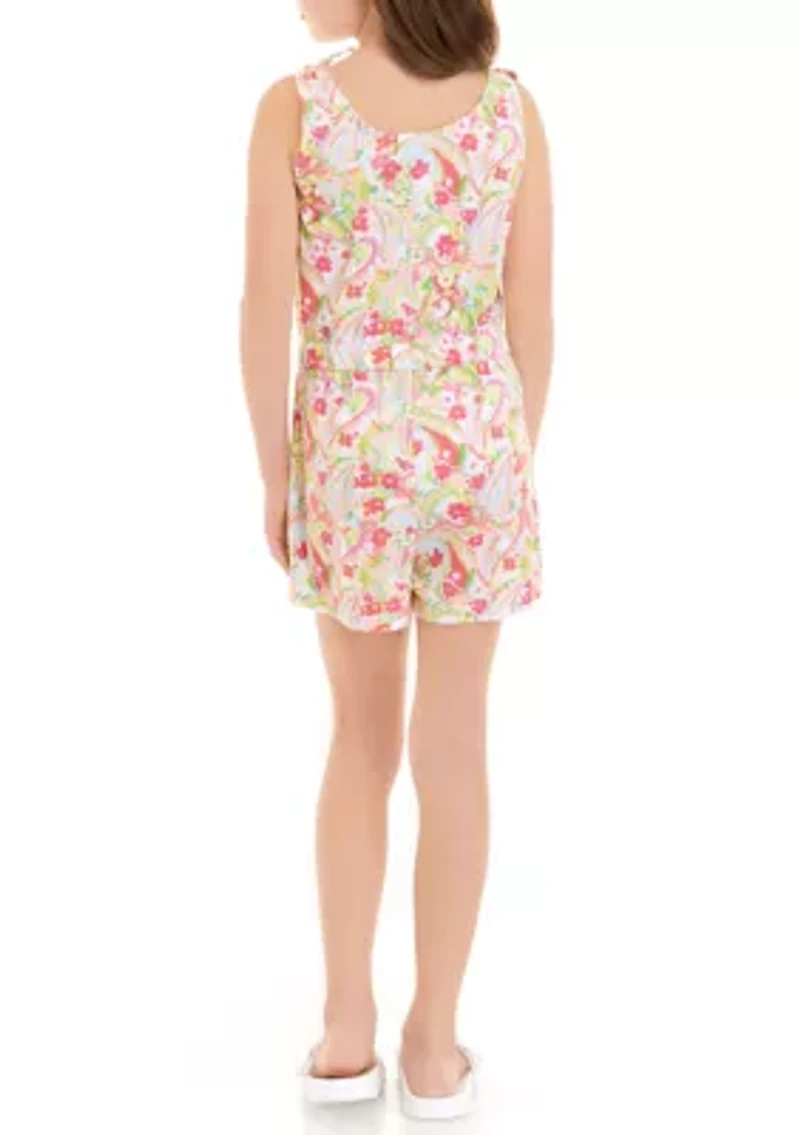 Girls 7-16 Printed Cover Up Romper