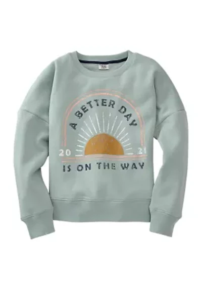 Girls 7-16 Long Sleeve Graphic Pullover