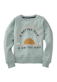 Girls 7-16 Long Sleeve Graphic Pullover