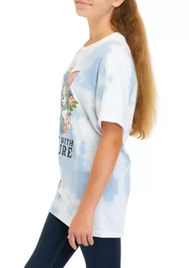 Girls 7-16 Tom and Jerry Tie Dye Graphic T-Shirt