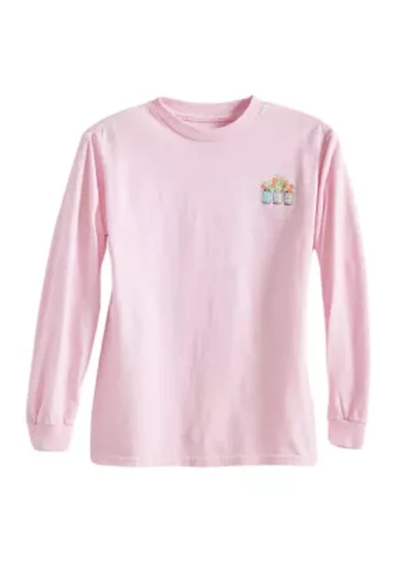 Girls 4-6x Long Sleeve Thankful Grateful Graphic T-Shirt
