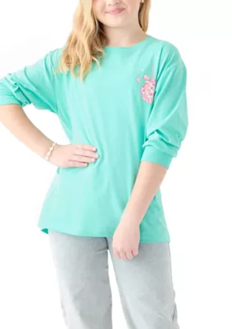 Girls 7-16 Long Sleeve Mirror Icons T-Shirt