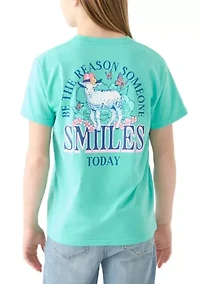 Girls 7-16 Be the Reason Someone Smiles Graphic T-Shirt