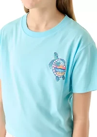 Girls 7-16 Go With The Flow Turtle Graphic Print T-Shirt