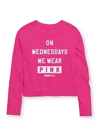 Girls 7-16 Pink Wednesdays Long Sleeve Graphic T-Shirt