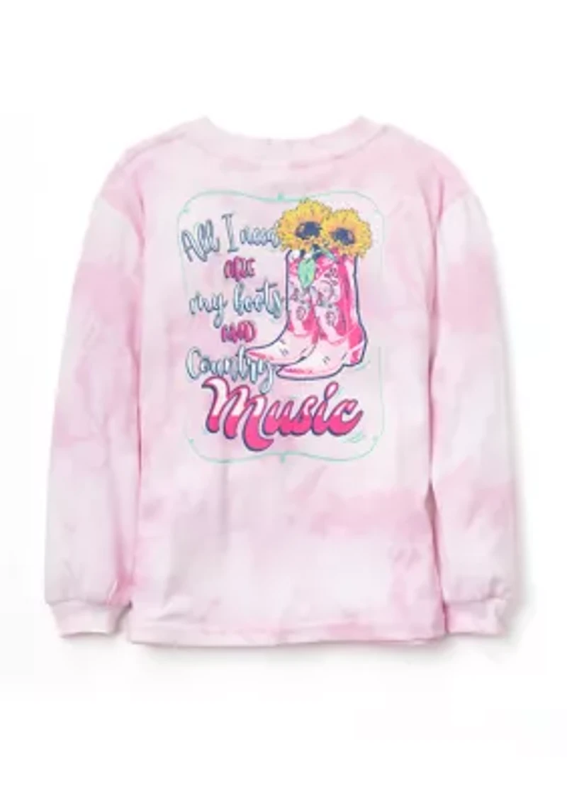 Girls 4-6x Country Music Boots Graphic T-Shirt