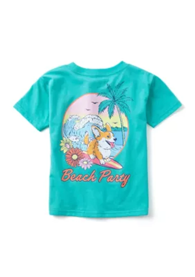 Girls 4-6x Beach Party Graphic T-Shirt