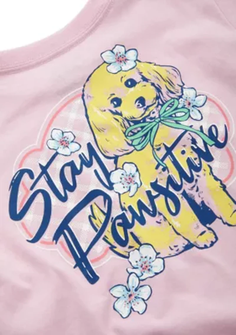Girls 4-6x Stay Pawsitive Graphic T-Shirt