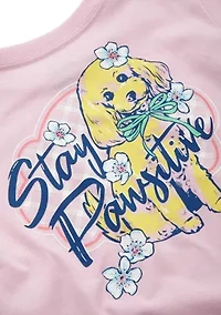 Girls 4-6x Stay Pawsitive Graphic T-Shirt
