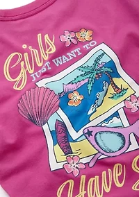 Girls 4-6x Just Want to Have Fun Graphic T-Shirt