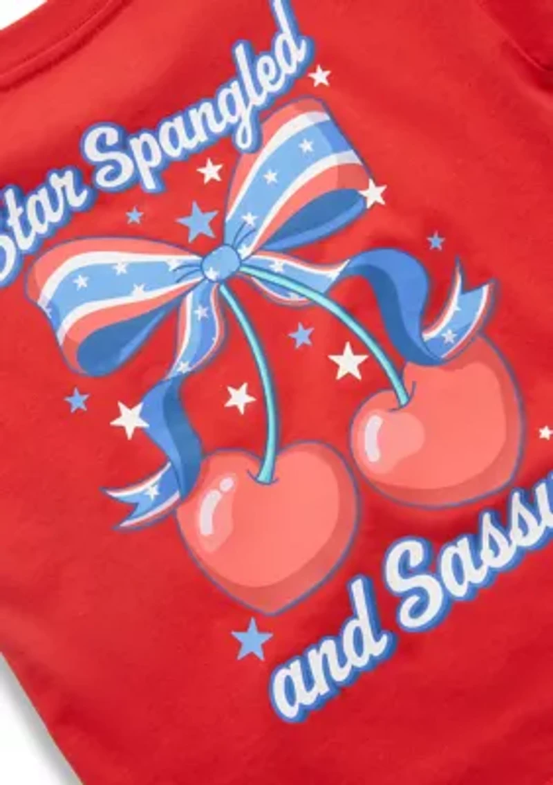 Girls 4-6x 'Star Spangled and Sassy' Cherry Graphic T-Shirt