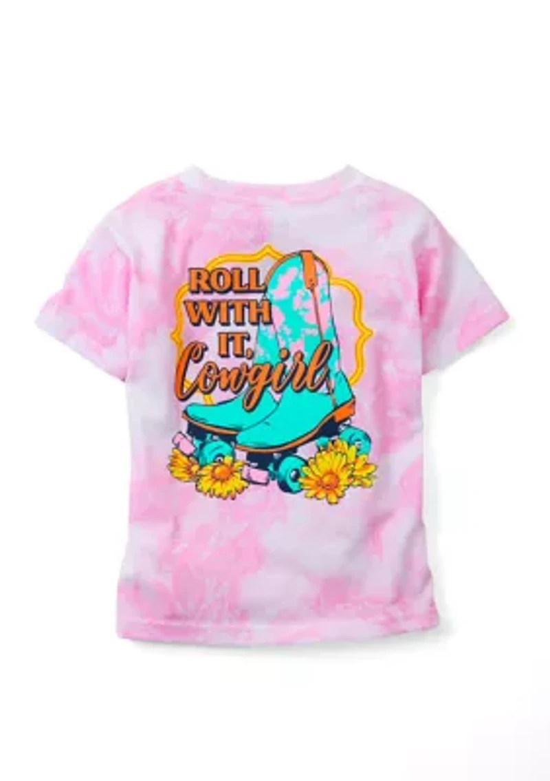 Girls 4-6x Roll With It Cowgirl Graphic T-Shirt
