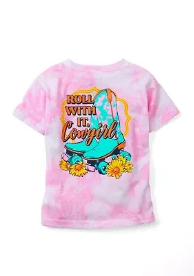 Girls 4-6x Roll With It Cowgirl Graphic T-Shirt