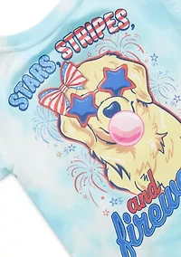 Girls 7-16 'Stars Stripes and Fireworks' Dog Graphic T-Shirt