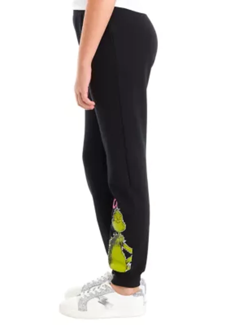 Girls 7-16 Grinch Graphic Fleece Joggers