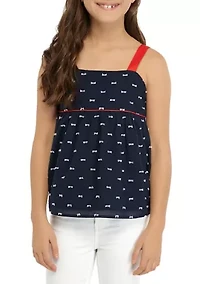 Girls 7-16 Pipe Detail Tank