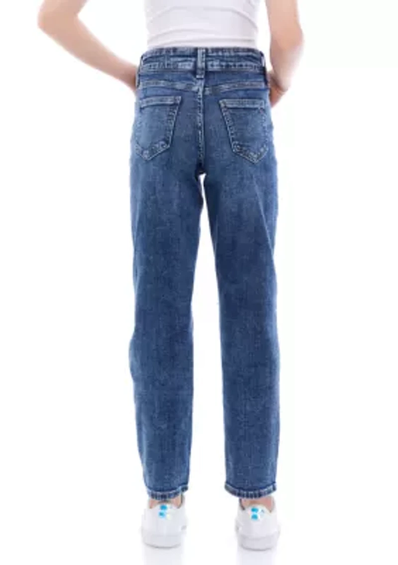 Girls 7-16 High Rise Relaxed Straight Jeans