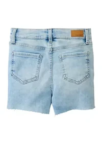 Girls 7-16 Distressed Denim Shorts