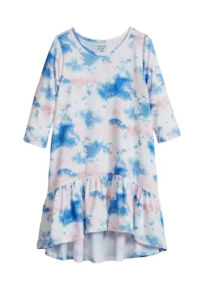 Girls 7-16 3/4 Sleeve Peplum Dress