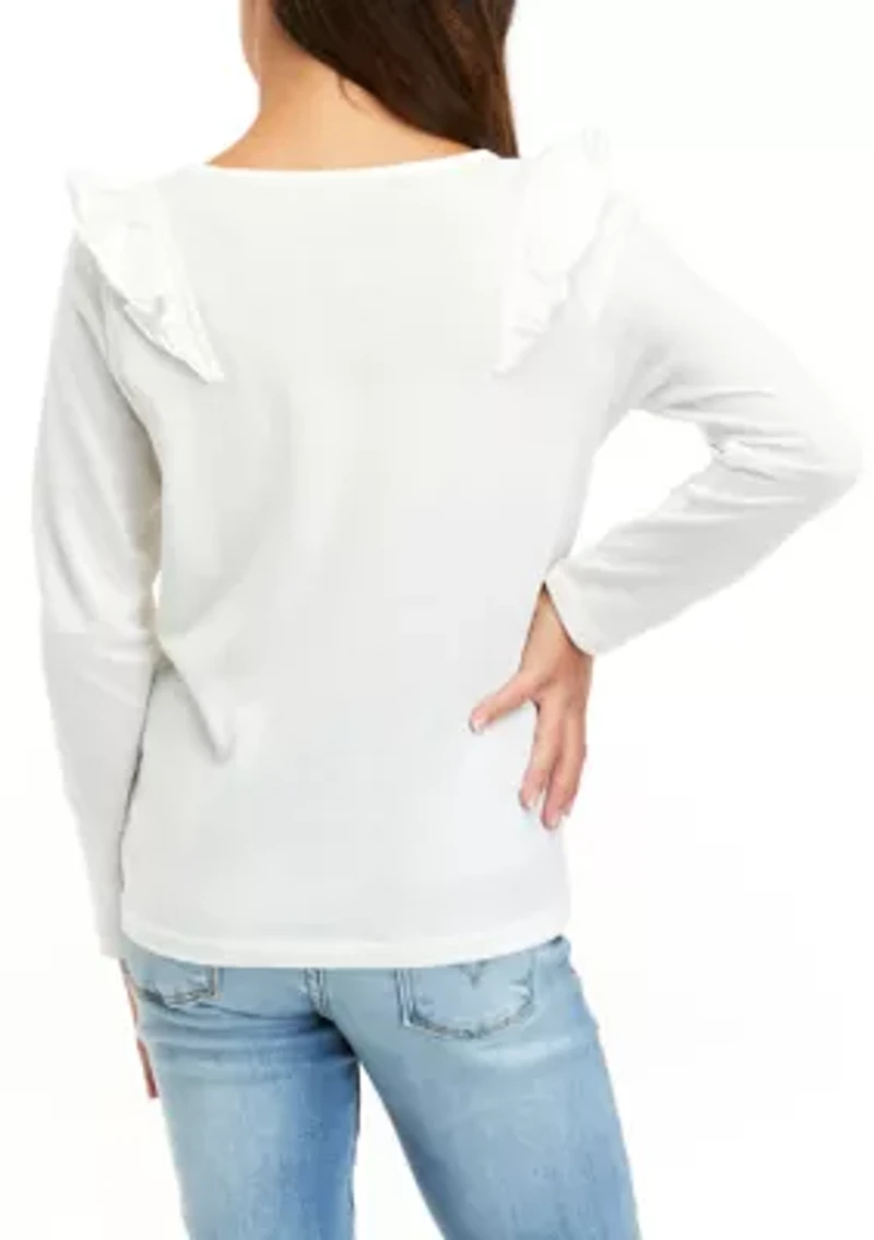 Girls 7-16 Ruffle T-Shirt