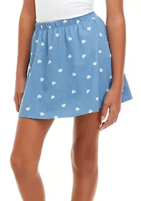 Girls 7-16 Chambray Print Skirt