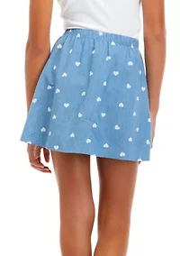 Girls 7-16 Chambray Print Skirt