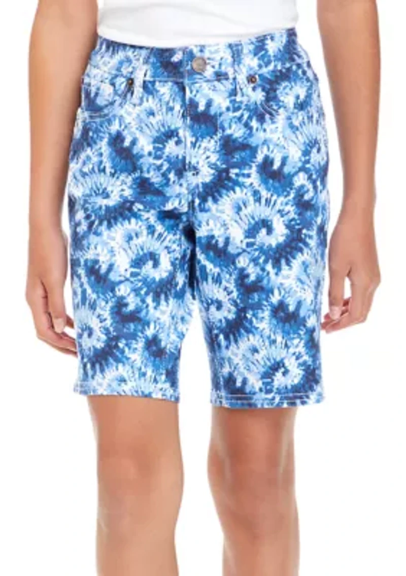Girls 7-16 Tie Dye Knit Bermuda Shorts