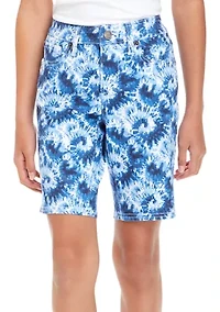 Girls 7-16 Tie Dye Knit Bermuda Shorts