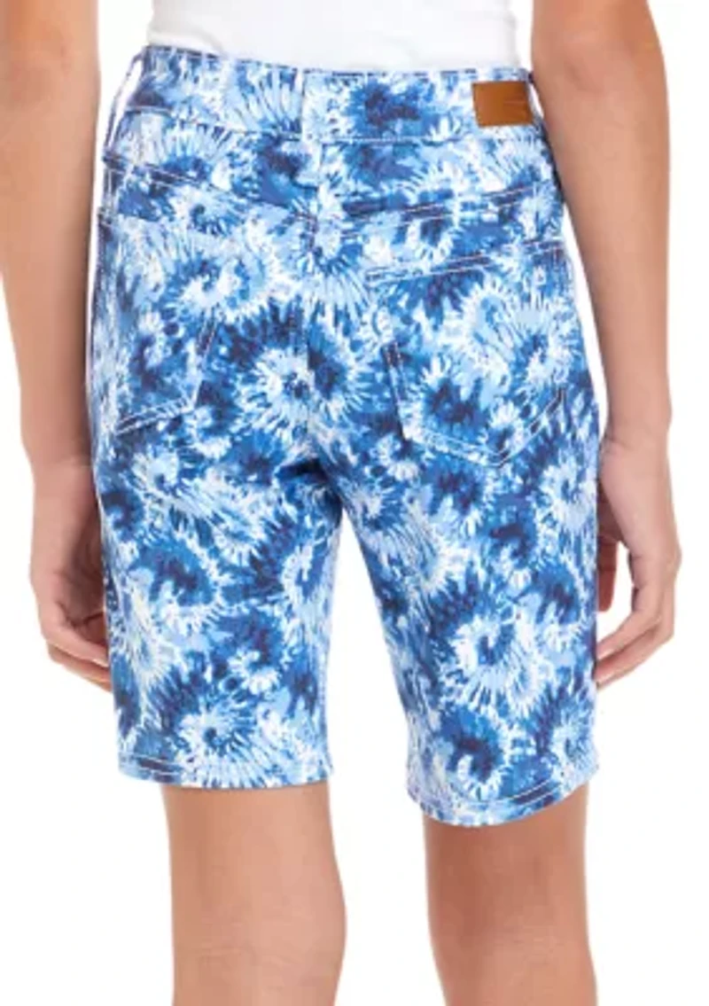 Girls 7-16 Tie Dye Knit Bermuda Shorts