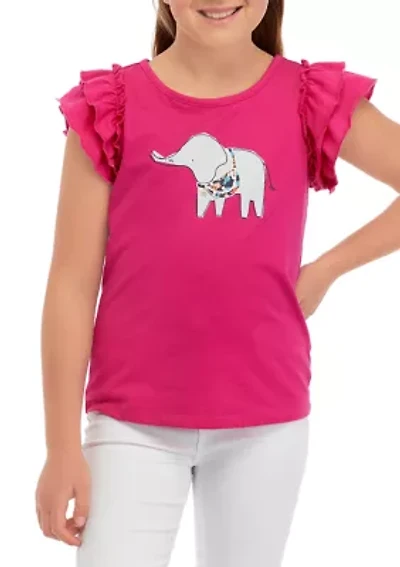 Girls 7-16 Ruffle Graphic T-Shirt